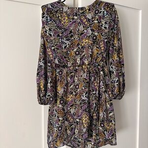 Zara Multicolor Paisley Long Sleeve Dress